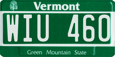 VT license plate WIU460