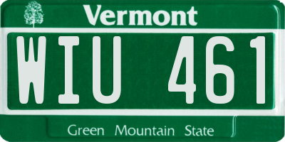 VT license plate WIU461