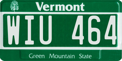 VT license plate WIU464