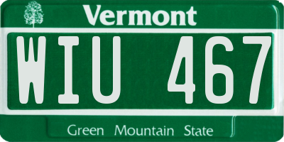 VT license plate WIU467