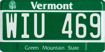 VT license plate WIU469