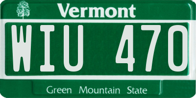 VT license plate WIU470