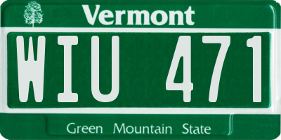 VT license plate WIU471