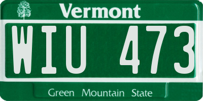 VT license plate WIU473