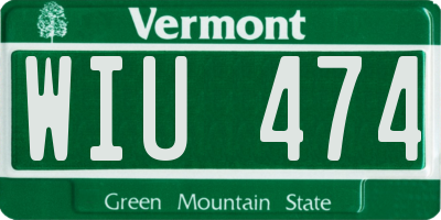 VT license plate WIU474