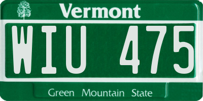 VT license plate WIU475