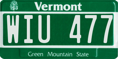 VT license plate WIU477