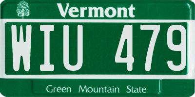 VT license plate WIU479