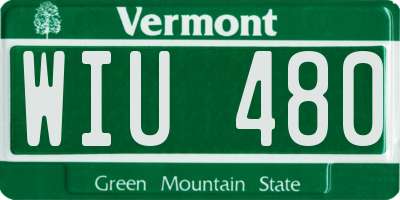 VT license plate WIU480