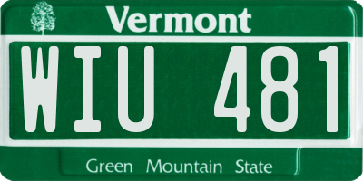 VT license plate WIU481