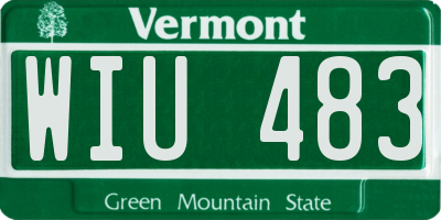 VT license plate WIU483