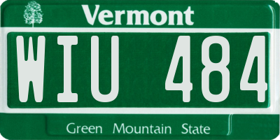VT license plate WIU484