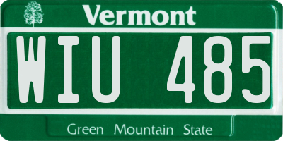 VT license plate WIU485
