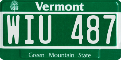 VT license plate WIU487