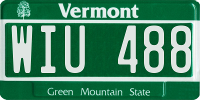 VT license plate WIU488