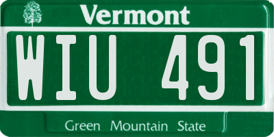 VT license plate WIU491