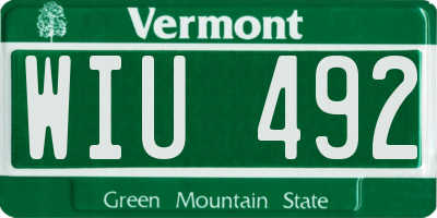 VT license plate WIU492