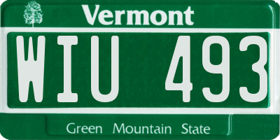 VT license plate WIU493