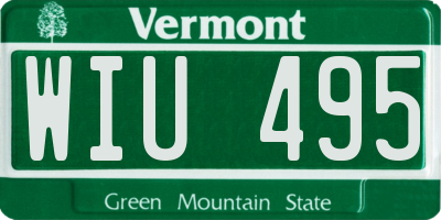 VT license plate WIU495