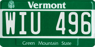 VT license plate WIU496