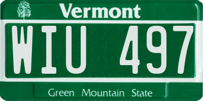 VT license plate WIU497