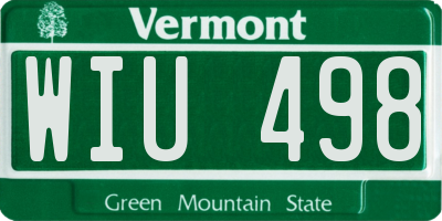 VT license plate WIU498