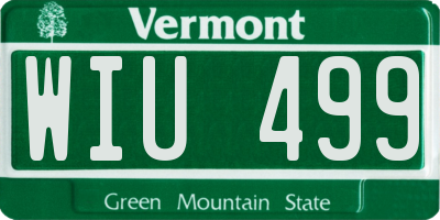 VT license plate WIU499