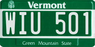 VT license plate WIU501