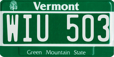 VT license plate WIU503