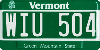 VT license plate WIU504