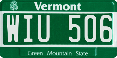 VT license plate WIU506