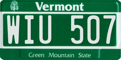VT license plate WIU507