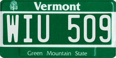 VT license plate WIU509