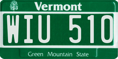 VT license plate WIU510