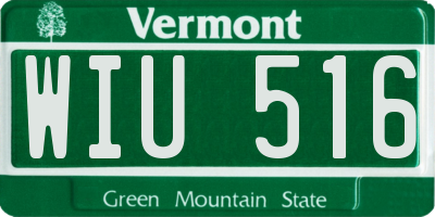 VT license plate WIU516
