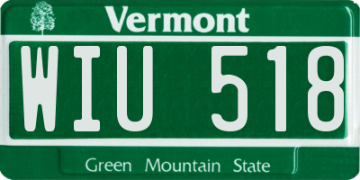 VT license plate WIU518