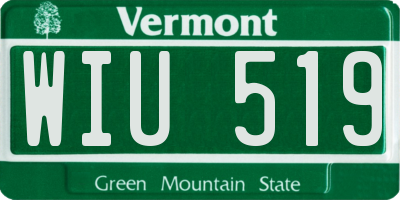 VT license plate WIU519