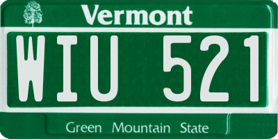 VT license plate WIU521