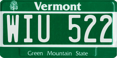 VT license plate WIU522