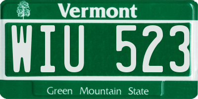 VT license plate WIU523