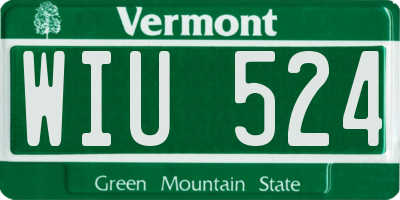 VT license plate WIU524