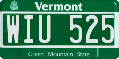 VT license plate WIU525