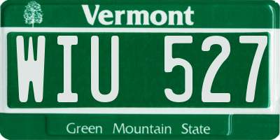 VT license plate WIU527