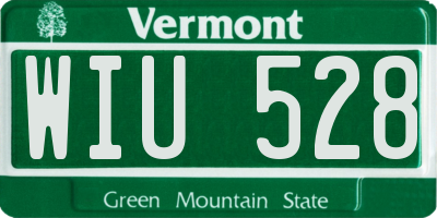 VT license plate WIU528