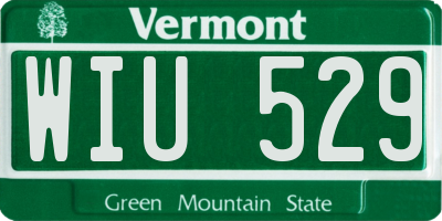 VT license plate WIU529