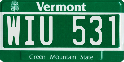 VT license plate WIU531