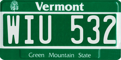 VT license plate WIU532
