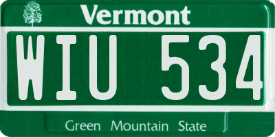 VT license plate WIU534