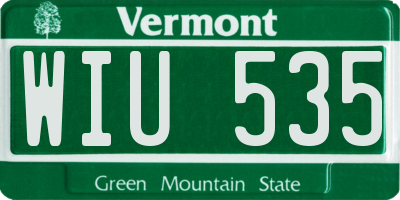 VT license plate WIU535