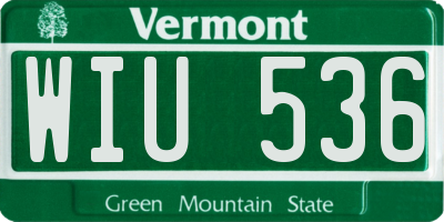 VT license plate WIU536